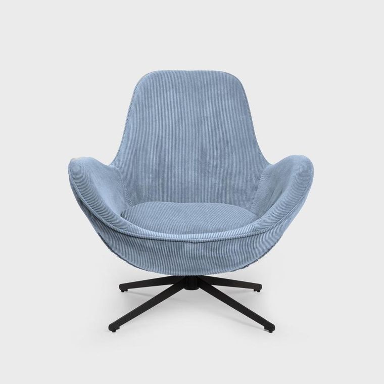 Homla, Lunaire, Fotel obrotowy sztruksowy niebieski, 86-76-87 cm, 710094