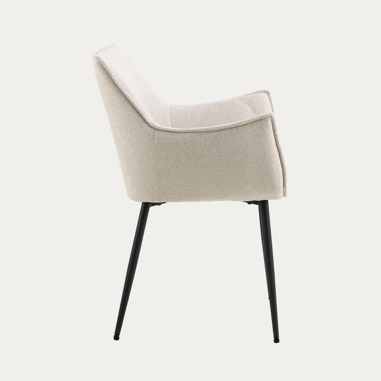 Homla, Lunar, krzesło, w tkaninie beżowe, 56-56-82,5 cm