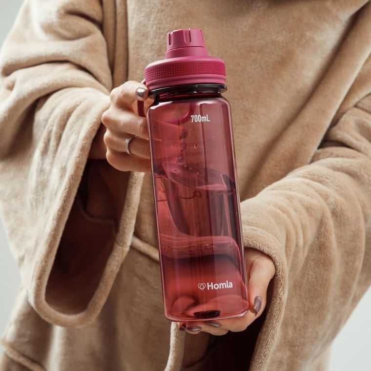 Homla, Lunare, butelka, z napisem, różowa, 0,7l