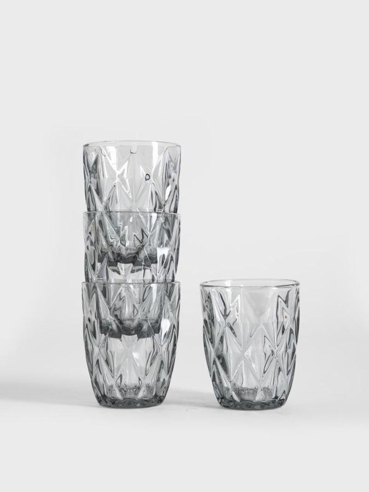 Homla, Luno, zestaw szklanek, grafitowych, 280 ml, 4 szt.