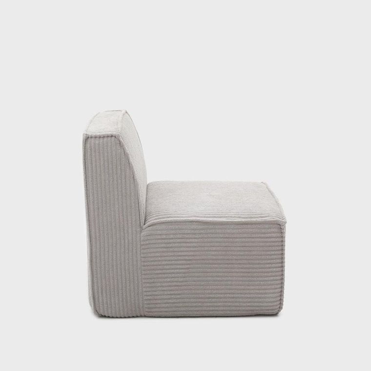 Homla, Lykke, fotel modułowy, jasnoszary sztruksowy, 73-88-73 cm