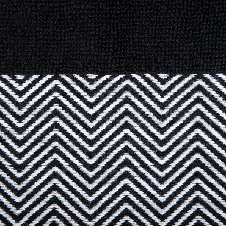 Homla, Maiara, ręcznik, bawełniany czarny z ozdobnym przeszyciem, 50-90 cm