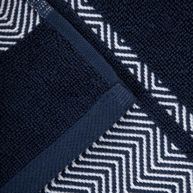 Homla, Maiara, ręcznik, bawełniany granatowy z ozdobnym przeszyciem, 70-130 cm