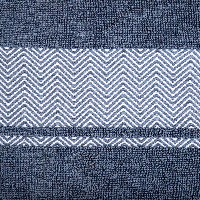 Homla, Maiara, ręcznik, bawełniany niebieski z ozdobnym przeszyciem, 70-130 cm