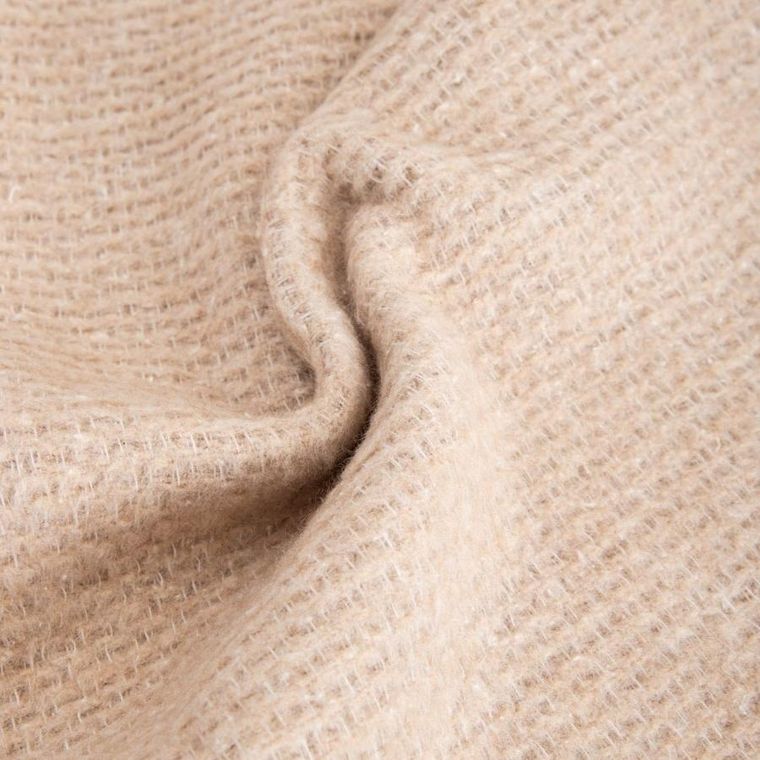 Homla, Mallow, koc, gruby beżowy z dekoracyjną teksturą, 150-200 cm