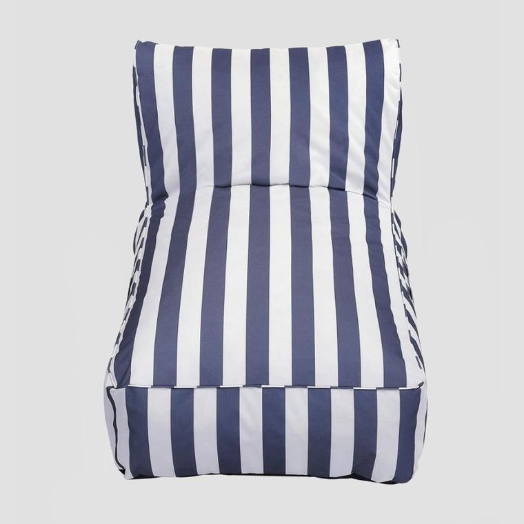 Homla, Maris, leżanka, w biało niebieskie paski, 102-72-65 cm, 744235