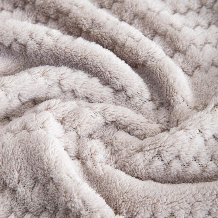 Homla, Mavro, koc miękki szary z ozdobnym przeszyciem i lamówką, 150-200 cm