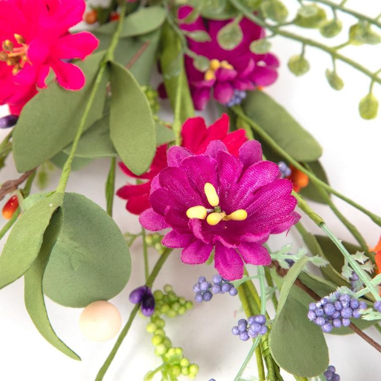 Homla, Meadow, gałązka sztuczna, z kolorowymi kwiatami, 70 cm