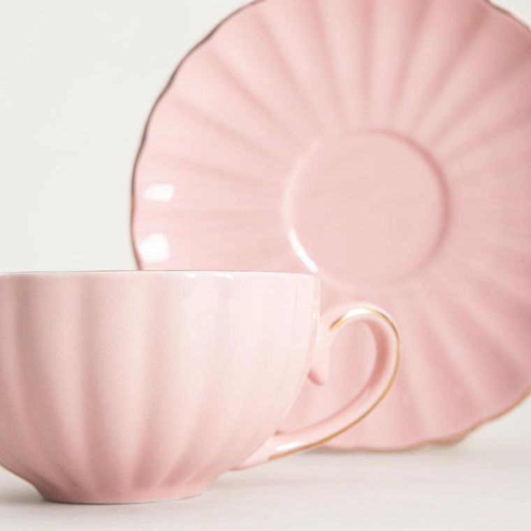 Homla, Mina, filiżanka, ze spodkiem mała różowa, 0,15l