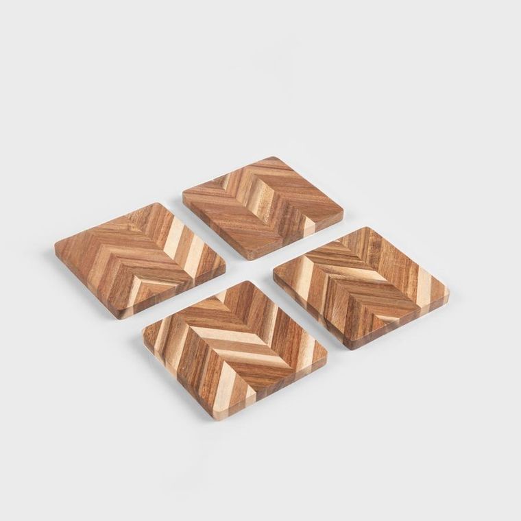 Homla, Mooka, podkładki, drewniane kwadratowe, 4 szt.