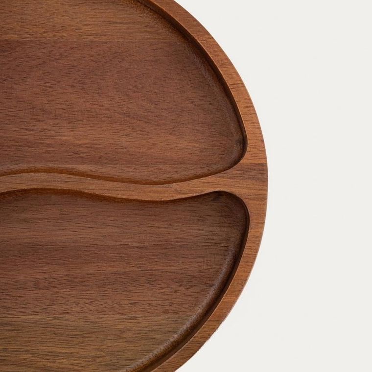 Homla, Mooka, półmisek, z drewna akacjowego z dwoma przegródkami, 26 cm