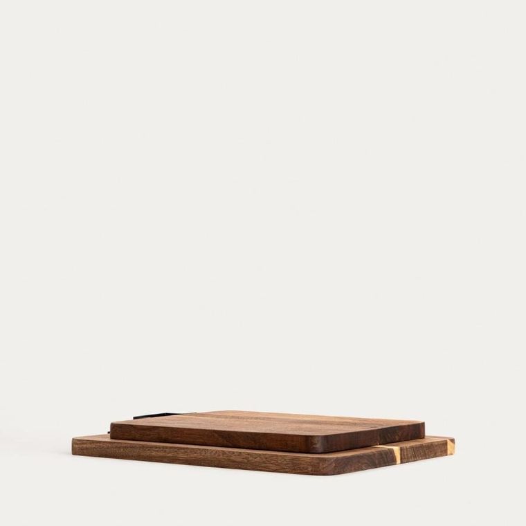 Homla, Mooka, zestaw desek, do krojenia, akacjowych z metalowym uchwytem, 33-25,5 cm