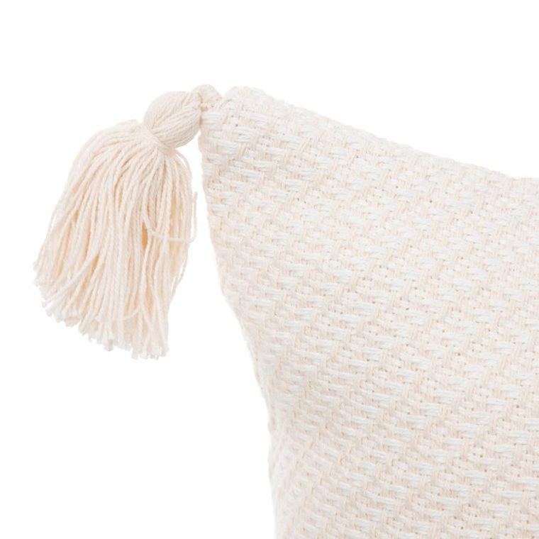 Homla, Morris, poszewka, ecru z frędzlami, 45-45 cm