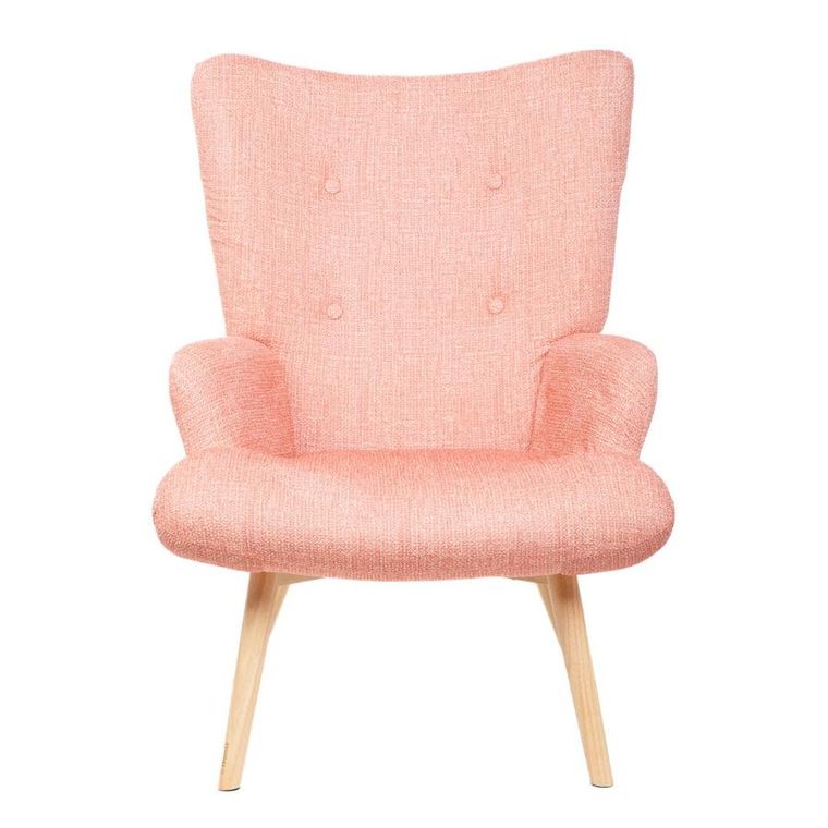 Homla, Moss Pop, Fotel w tkaninie różowy, 72-73-96 cm, 882833