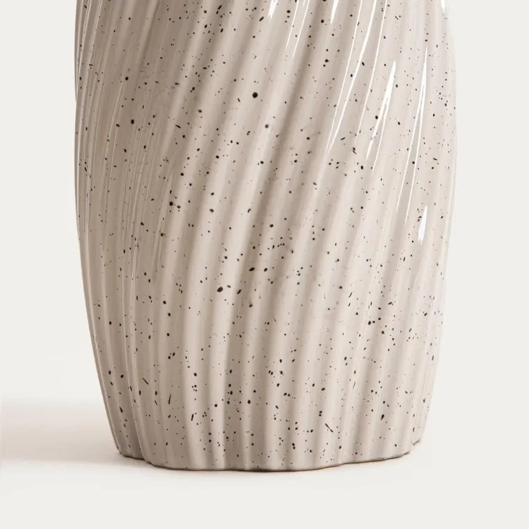 Homla, Nario, wazon, ceramiczny zakręcony w drobne kropeczki, 14-14-24,5 cm