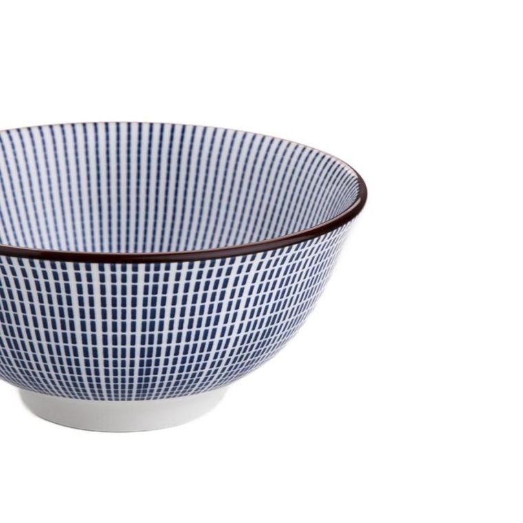 Homla, Navia, Miska granatowa z brązową obwódką 16 cm