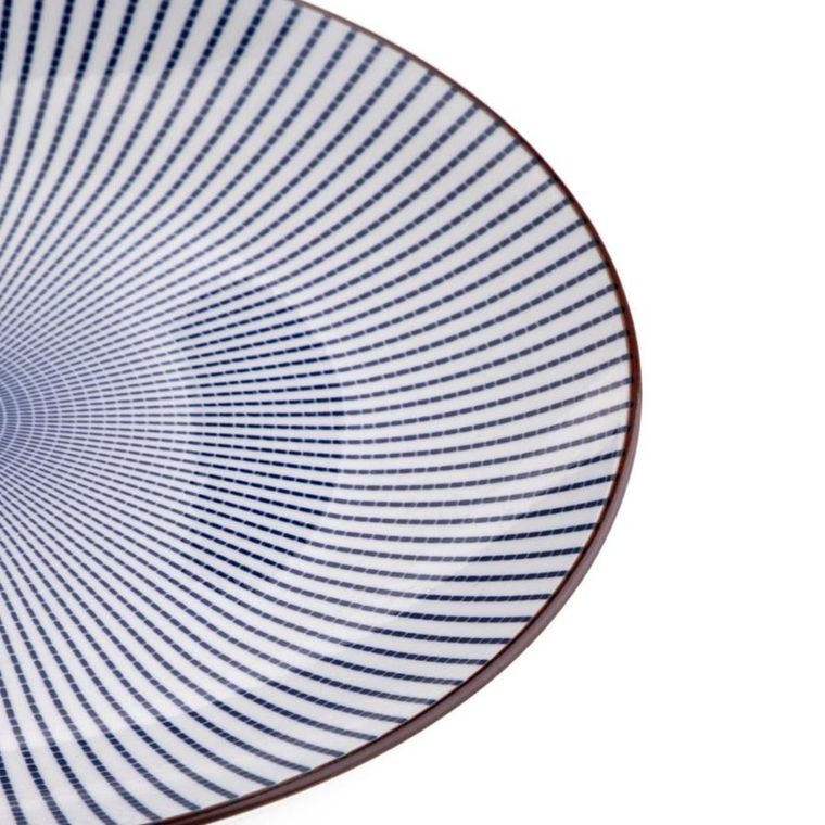 Homla, Navia, talerz obiadowy, granatowy z brązową obwódką, 27 cm
