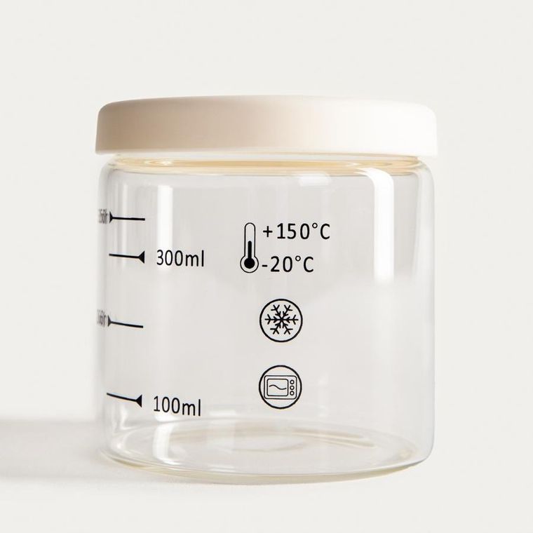 Homla, Nego, pojemnik, z miarką i śmietankowym wieczkiem, 410 ml