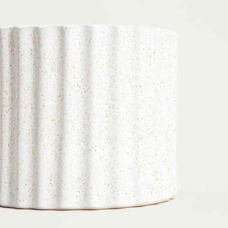 Homla, Novo, osłonka na doniczkę, ryflowana, 15-15-13 cm