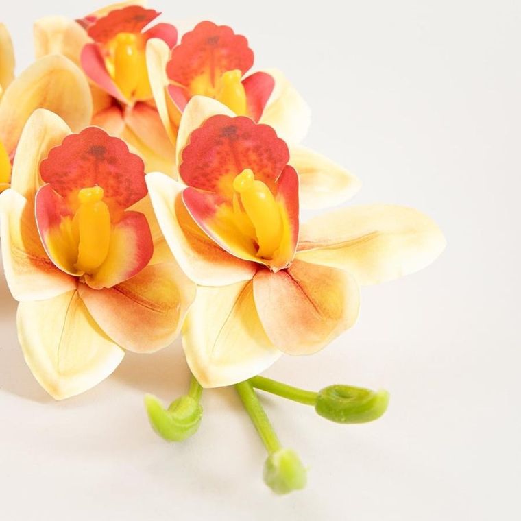 Homla, Orkid, gałązka sztuczna, orchidea żółta, 109 cm