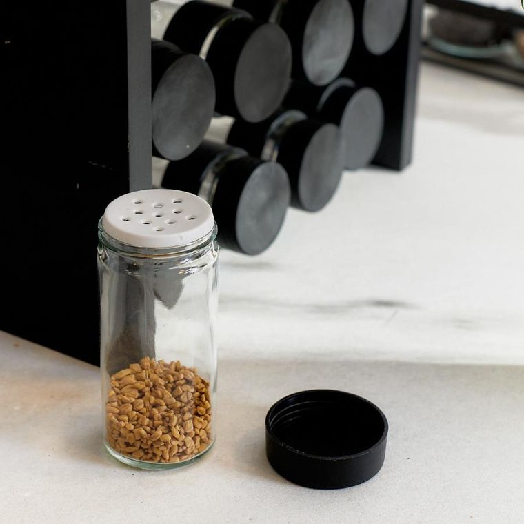 Homla, Otto, przyprawnik, czarny, 12 słoiczków, 26-21 cm