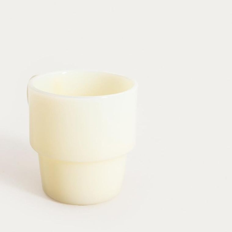 Homla, Pallora, szklanka, z uchem z mlecznego szkła żółta, 0,25l