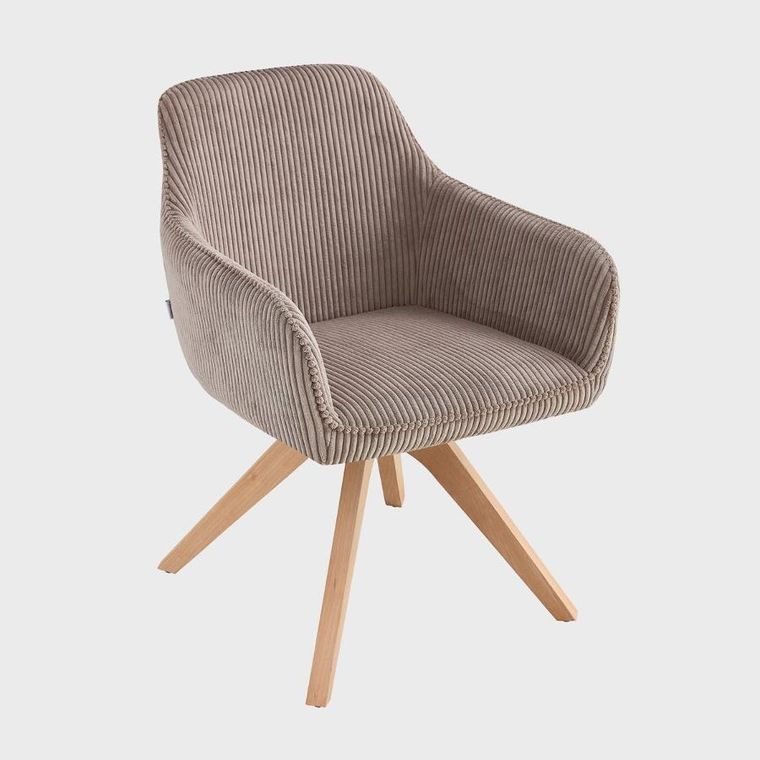 Homla, Pema, krzesło, sztruksowe brązowe, 56-60-82 cm