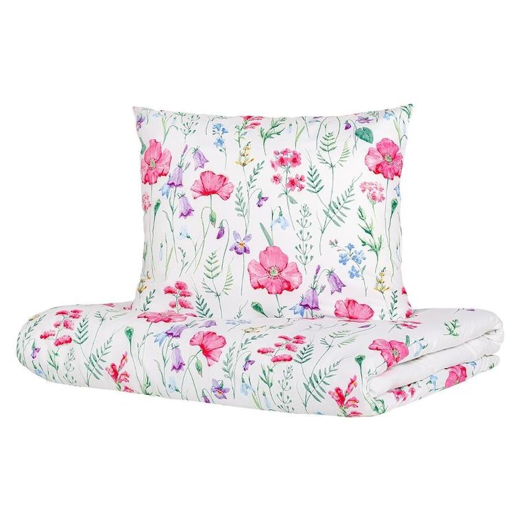 Homla, Perhonen, Pościel z mikrofibry w kwiaty, 140-200 cm + 1*70-80 cm, 881690