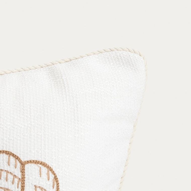 Homla, Prem, poszewka, z haftowaną muszlą i sztruksową lamówką, 45-45 cm