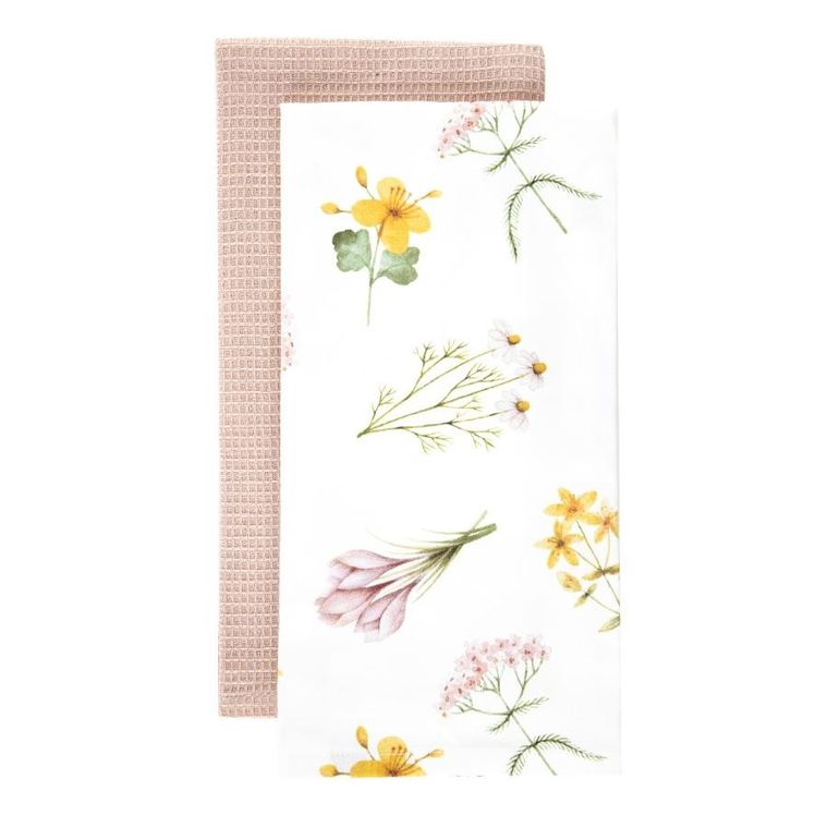 Homla, Prima, zestaw ścierek kuchennych, z motywem łąki, 50-70 cm, 2 szt.