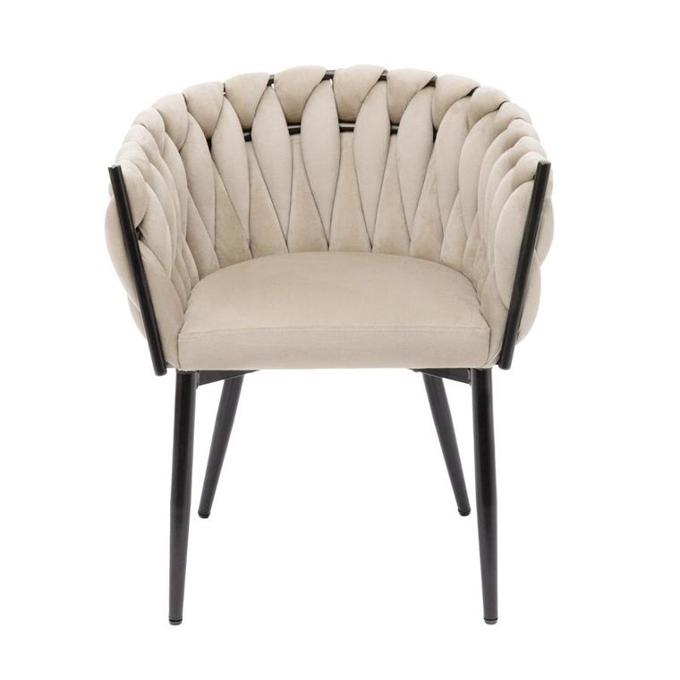 Homla, Prinssi, krzesło, welurowe beżowe, 64-54-73 cm