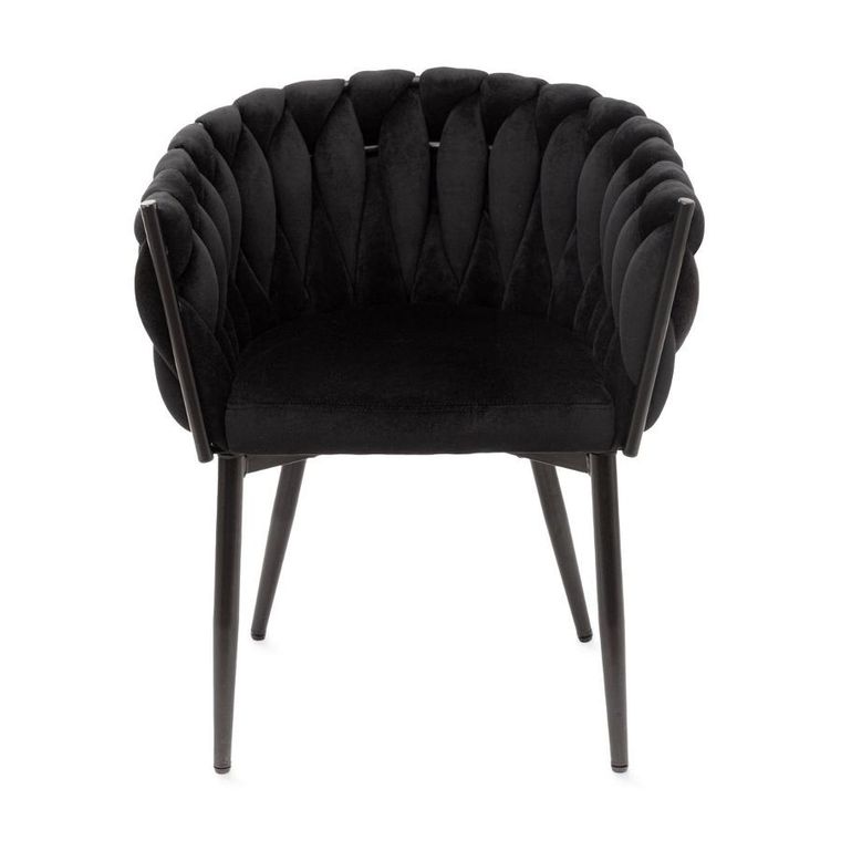 Homla, Prinssi, krzesło, welurowe czarne, 64-54-73 cm