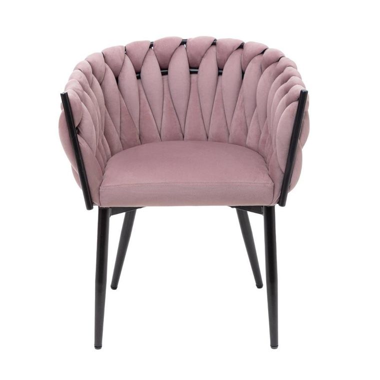 Homla, Prinssi, krzesło, welurowe różowe, 64-54-73 cm