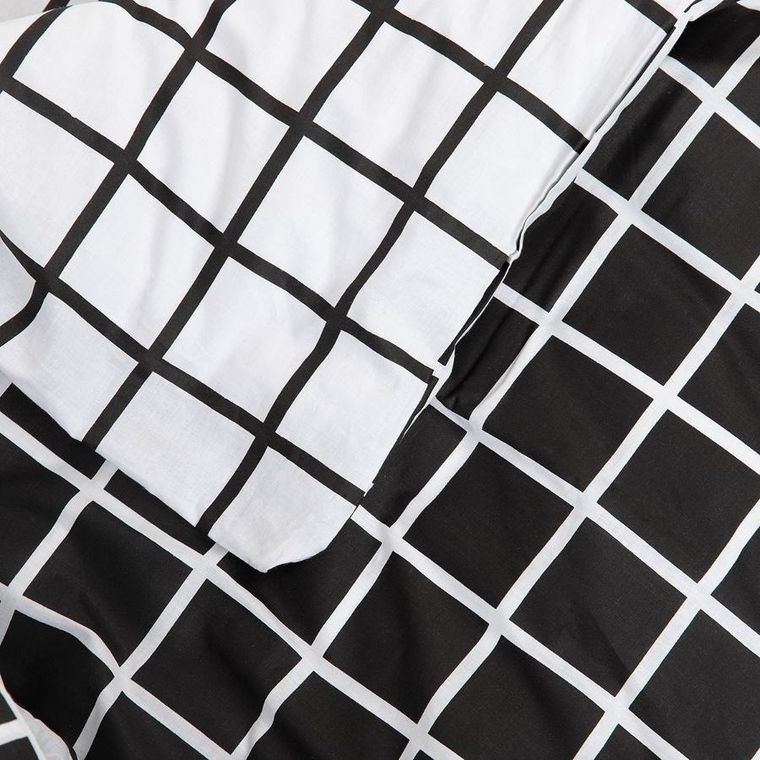 Homla, Reyes, Pościel bawełniana dwustonna czarno-biała 140-200 cm