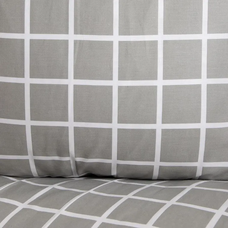 Homla, Reyes, pościel, bawełniana dwustonna szaro-biała, 140-200 cm