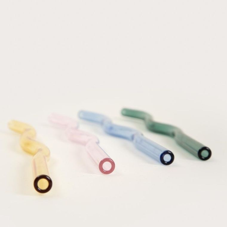 Homla, Rithi Summer, zestaw słomek z czyścikiem, wielokolorowe, 20 cm, 5 elementów