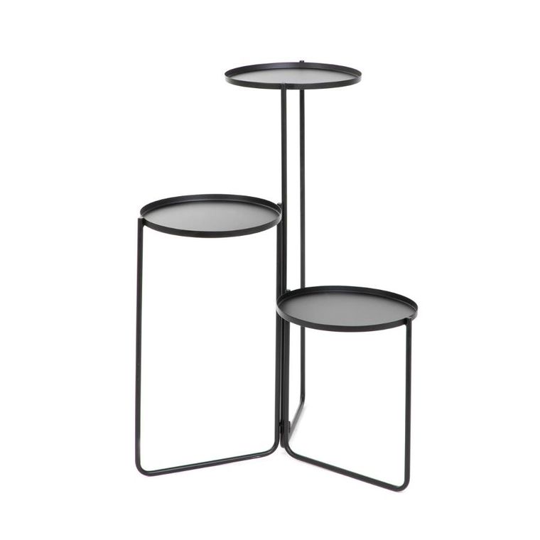 Homla, Roh, kwietnik, trzypoziomowy czarny, 25-48/70 cm