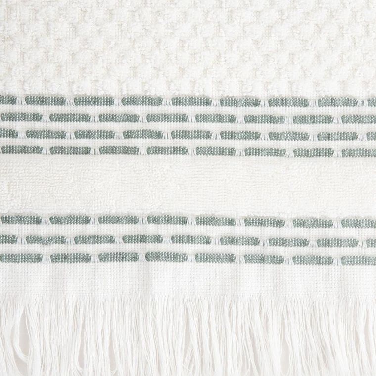 Homla, Rosop, ręcznik, boho z pistacjowymi paskami, 70-130 cm