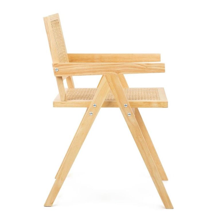 Homla, Rotin, fotel drewniany z plecionką wiedeńską, 50-55-78 cm