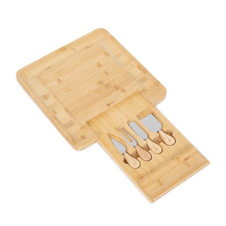 Homla, Rumi, deska do serwowania z 4 nożykami, 32-32 cm