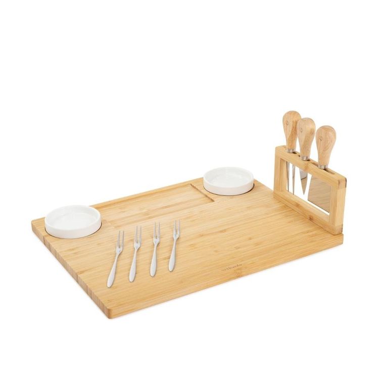 Homla, Rumi, deska do serwowania z miseczkami i nożykami, 37-28 cm