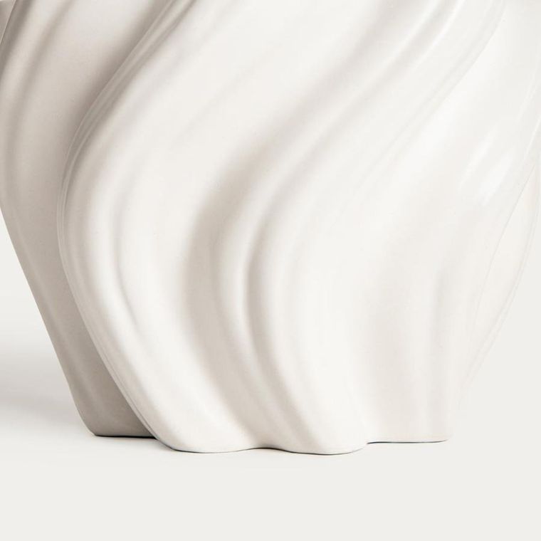 Homla, Salana, osłonka na doniczkę, falowana biała, 18-13 cm