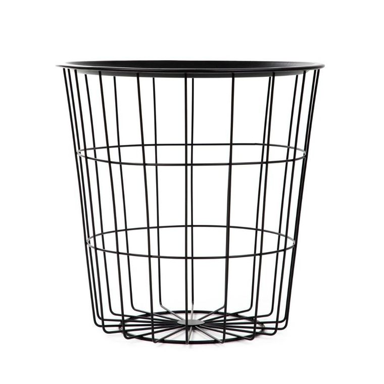 Homla, Scandi, stolik, czarny z czarnym blatem, 41-41-41 cm