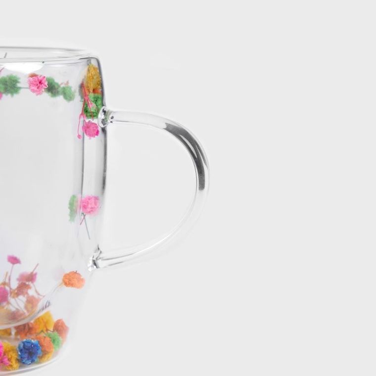 Homla, Seco, szklanka, z podwójną ścianką i kwiatami, 0,35l