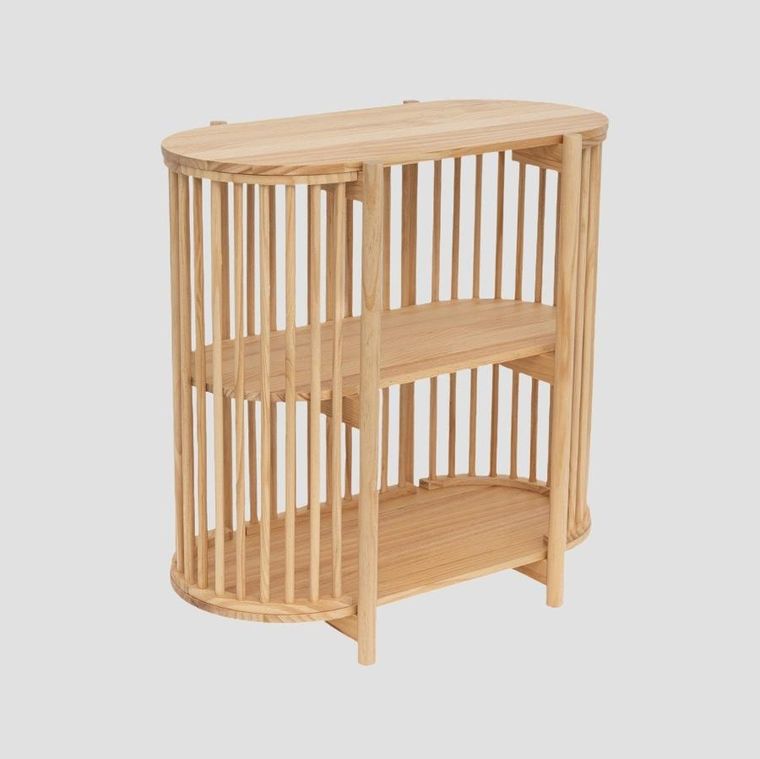 Homla, Sensus, regał, drewniany naturalny, 80-45-80 cm