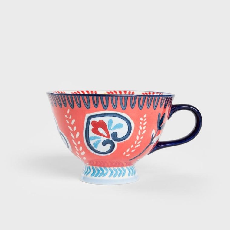 Homla, Shilla, kubek, ręcznie malowany z granatowym uchem, 0,4 l