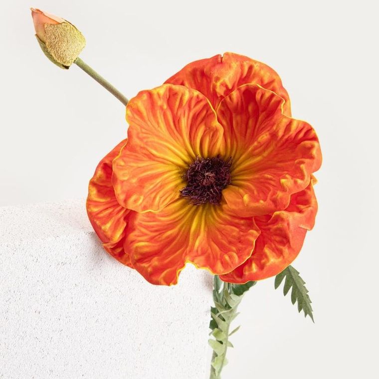 Homla, Slava, gałązka sztuczna, kwiat pomarańczowy, 85 cm