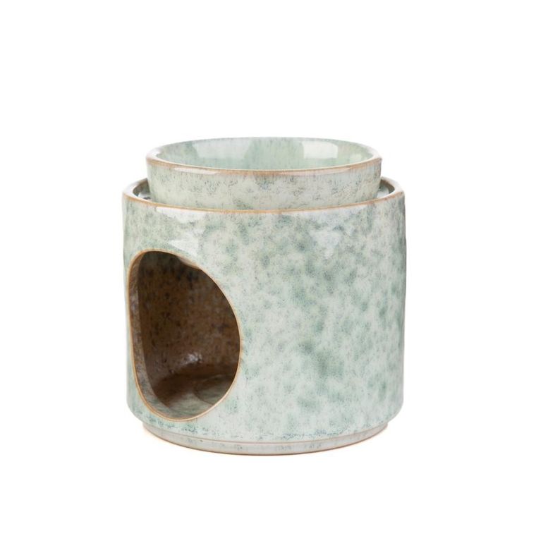 Homla, Soleto, kominek, ceramiczny zielony, 9-9-10 cm