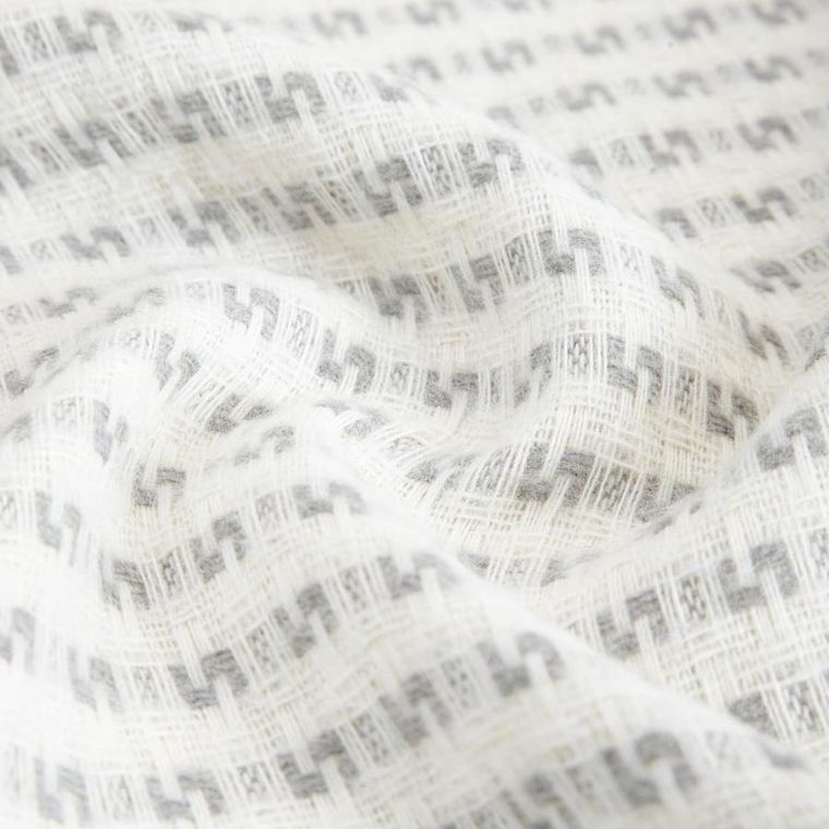 Homla, Sorbo, koc z frędzlami i strukturalnym szarym wzorem, 150-200 cm