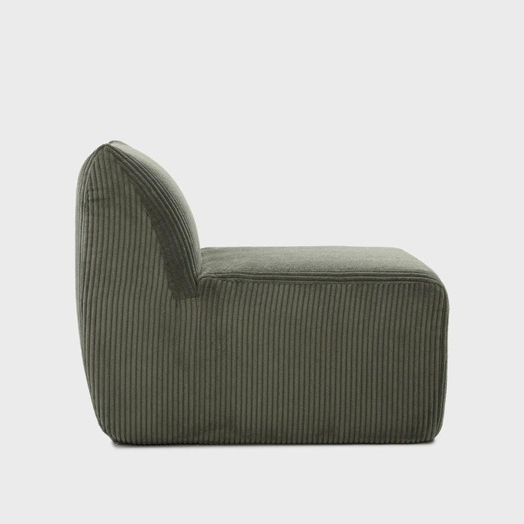 Homla, Svela, fotel modułowy, oliwkowy sztruksowy, 59,5-80-62 cm